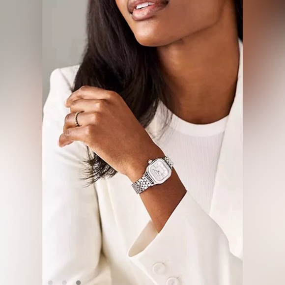 Michele Meggie Diamond Silver Stainless Steel Watch New $1595 - Picture 15 of 15